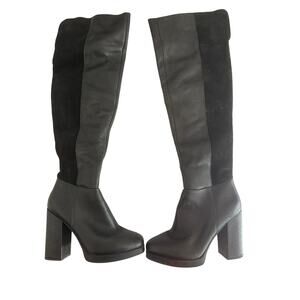 Circus by Sam Edelman Black Knee High Block Heel Platform Boots Womens 8